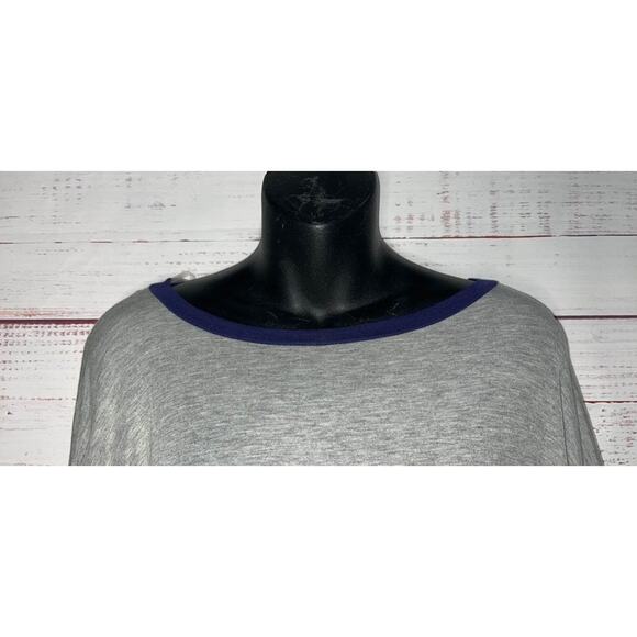 Women’s Navy & Gray Promesa Boutique Balloon Sleeve Top Small - Picture 3 of 3